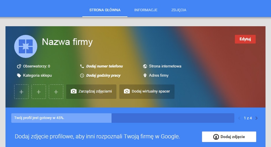 google moja firma informacje