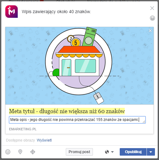 długość postów na Facebooku