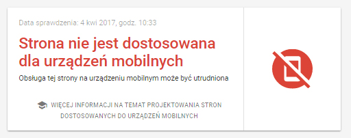 wyniki testu na mobile friendly