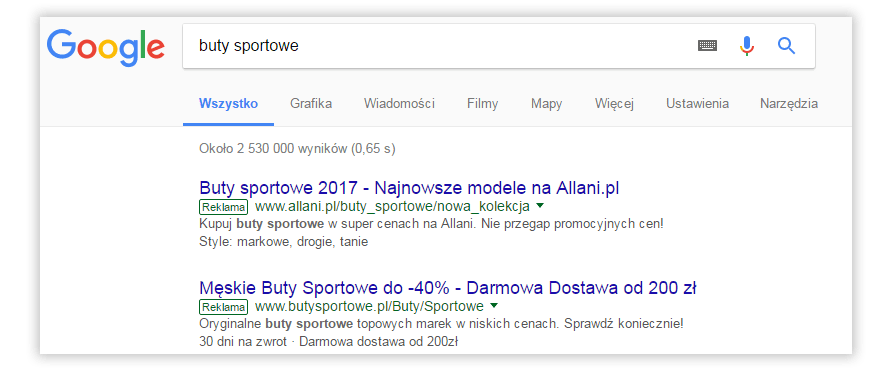 linki sponsorowane reklama tradycyjna