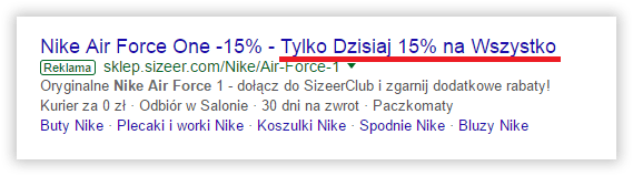 skuteczna reklama adwords limitowana oferta