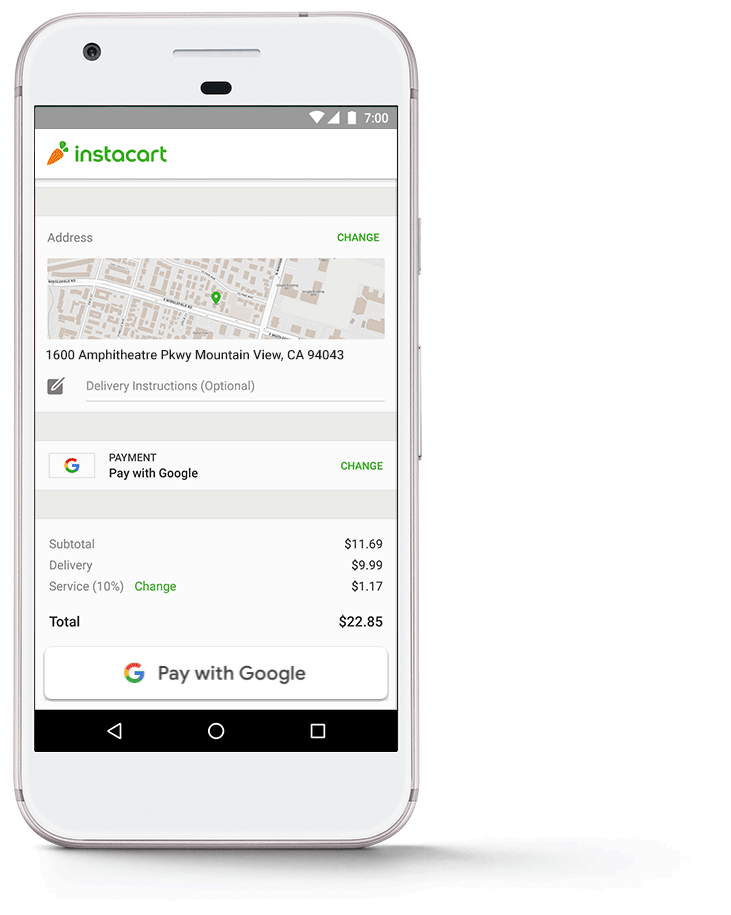 pay with google w aplikacji